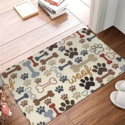 1Pc Dog Print Door Mat Anti Slip Floor Rug Washable And Absorbent Carpet Suitable For Kitchen Supplies Living Room